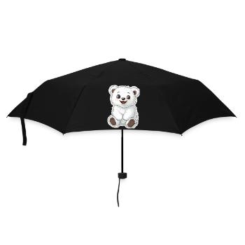 Polarbär Illustration – Arktisches Tiermotiv - Regenschirm (klein) - Schwarz - Vorne