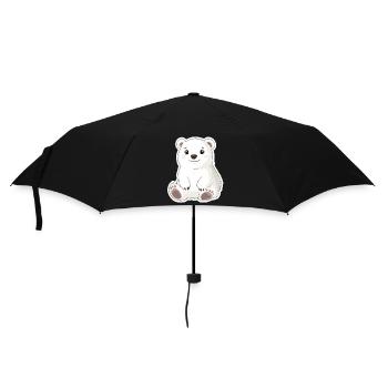 Polarbär Illustration – Arktisches Tiermotiv - Regenschirm (klein) - Schwarz - Vorne