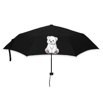Polarbär Illustration – Arktisches Tiermotiv - Regenschirm (klein) - Schwarz - Vorne