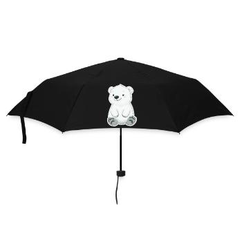 Polarbär Illustration – Arktisches Tiermotiv - Regenschirm (klein) - Schwarz - Vorne