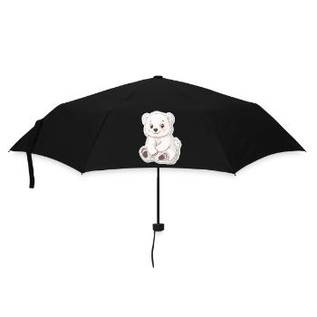 Polarbär Illustration – Arktisches Tiermotiv - Regenschirm (klein) - Schwarz - Vorne