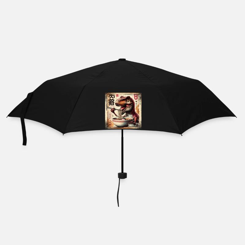 Ramen T Rex Dinosaurier Grunge Poster Style - Regenschirm (klein) - Schwarz