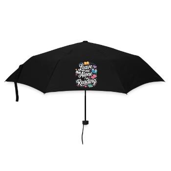 Lass mich alleine, ich lese! Bücherwurm Lesen - Regenschirm (klein) - Schwarz - Vorne