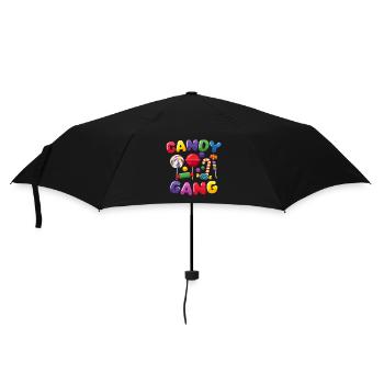 Candy Gang Süßigkeiten Bonbons - Regenschirm (klein) - Schwarz - Vorne