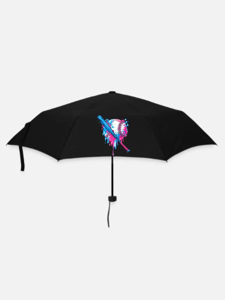 Vibrant baseball heart splash design - Umbrella (small) - black
