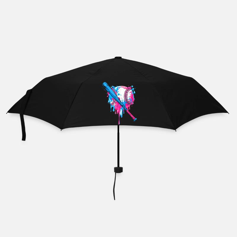 Vibrant baseball heart splash design - Umbrella (small) - black