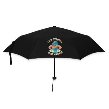 Starrt nicht auf meine Muscheln - Regenschirm (klein) - Schwarz - Vorne