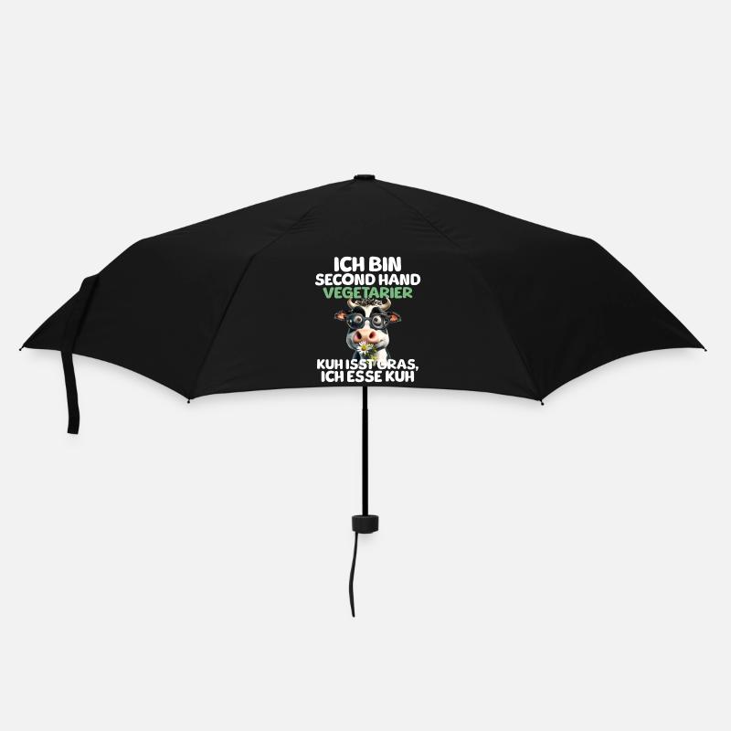 Second Hand Vegetarier - Regenschirm (klein) - Schwarz