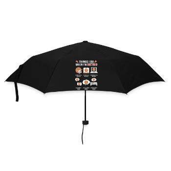 Diät? Alles dreht sich um Pizza – Lustiges Meme - Regenschirm (klein) - Schwarz - Vorne