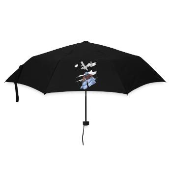 Aerial Skydive Pilot Illustration - Umbrella (small) - black - Front
