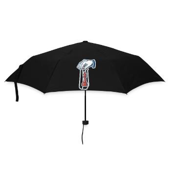 Schachspieler Lustige Schachkönig Puppe - Regenschirm (klein) - Schwarz - Vorne