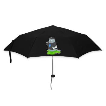 Seehund Sekretärin Papier Büro - Regenschirm (klein) - Schwarz - Vorne