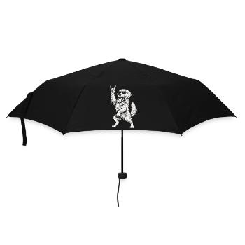 Labrador Retriever Rockmusik Lustiger Hund Schwer - Regenschirm (klein) - Schwarz - Vorne