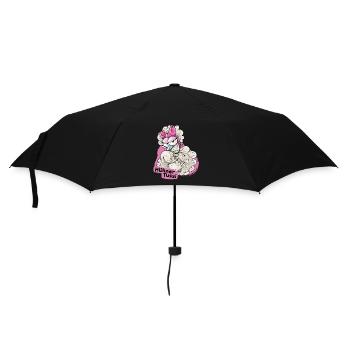 Hühner Girl - Regenschirm (klein) - Schwarz - Vorne