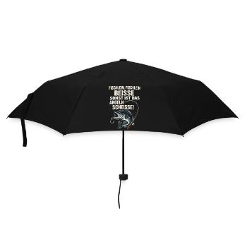 Little Fish Bite – Funny Angler Rhyme - Umbrella (small) - black - Front