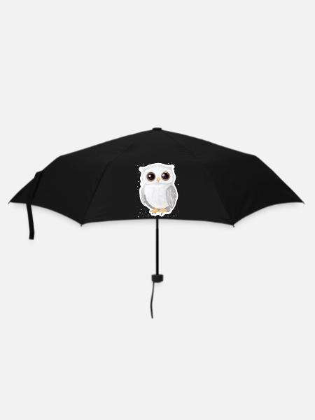 Eule - Regenschirm (klein) - Schwarz