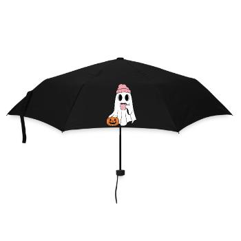 Cute Ghost Drinking Coffee Enthusiast - Umbrella (small) - black - Front