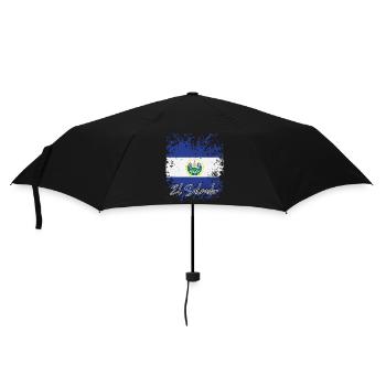 Drapeau grunge salvadorien, j’adore El Salvador - Parapluie standard - noir - Devant