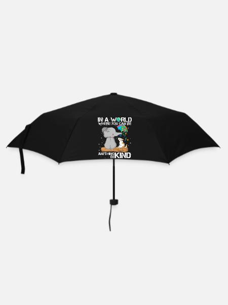 Unterstützung bei der Sensibilisierung für Autismus bei Elefanten und Welpen - Regenschirm (klein) - Schwarz