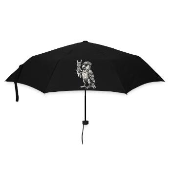 Rock Musique Metal Musique Drôle Perroquet Rétro - Parapluie standard - noir - Devant