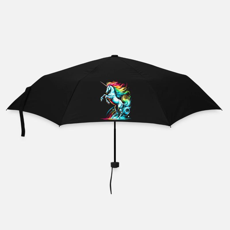 Vibrant néon licorne tolérance illustration - Parapluie standard - noir