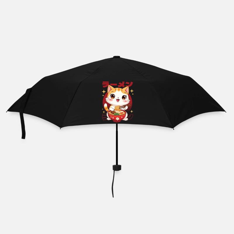 Kitten with ramen in kawaii style - Umbrella (small) - black