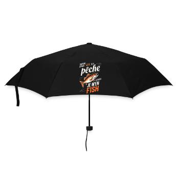 Humorvolle Angelzeichnung - Regenschirm (klein) - Schwarz - Vorne