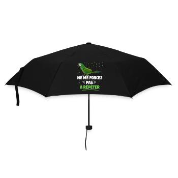 Wenn Sie sprechen, wiederholen wir weiße Papageien - Regenschirm (klein) - Schwarz - Vorne