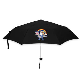 Dinosaur Unicorn  Golden Doodle Rainbows Design - Umbrella (small) - black - Front