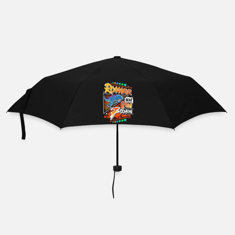7. Geburtstag Dinosaurier T Rex - Regenschirm (klein) - Schwarz