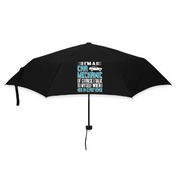 Funny Car Mechanic Talks to Himself Expert Humor - Umbrella (small) - black - Front
