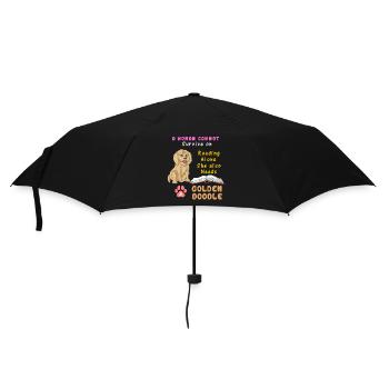 Bücher und Goldendoodle – Hundeliebhaber Frau Design - Regenschirm (klein) - Schwarz - Vorne
