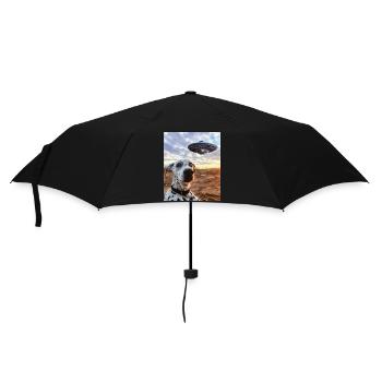 Selfie dalmatien OVNI - Parapluie standard - noir - Devant