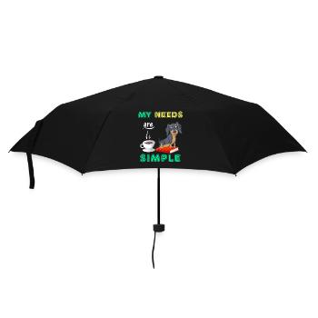 Bücher Kaffee und Dackel Lustiger Hundeliebhaber Design - Regenschirm (klein) - Schwarz - Vorne
