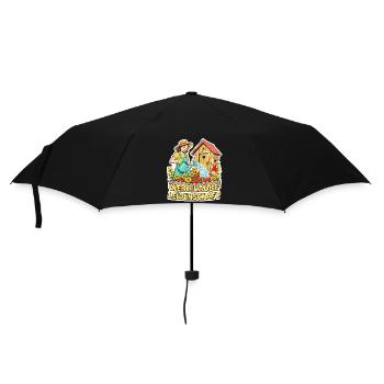 Gardener with heart and flowers - Umbrella (small) - black - Front