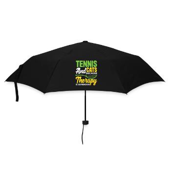 Tennis and Cats for Players - Umbrella (small) - black - Front