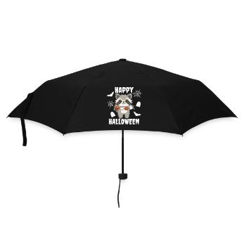 Costume de raton laveur joyeux Halloween citrouille fantôme - Parapluie standard - noir - Devant
