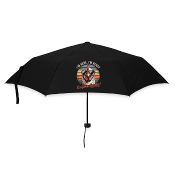 Retro Chicken I'm Here We Go It's Escalating Anyway - Umbrella (small) - black - Front