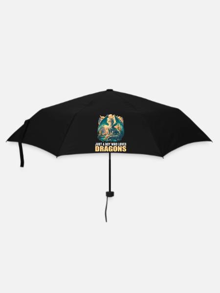 Drachen Drache - Regenschirm (klein) - Schwarz