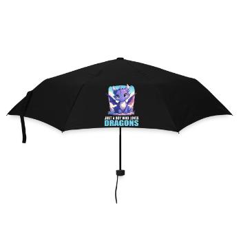 Drachen Drache - Regenschirm (klein) - Schwarz - Vorne