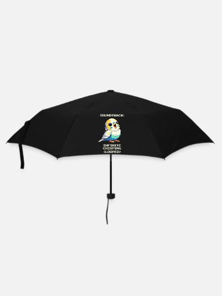 Soundtrack: Endloses Zwitschern | Wellensittich - Regenschirm (klein) - Schwarz