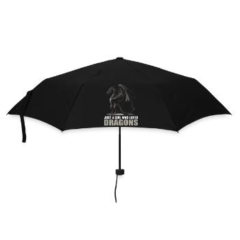 Drachen Drache - Regenschirm (klein) - Schwarz - Vorne