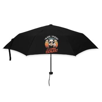 Im Here Ready Tapir Escalate Saying Party Retro - Umbrella (small) - black - Front