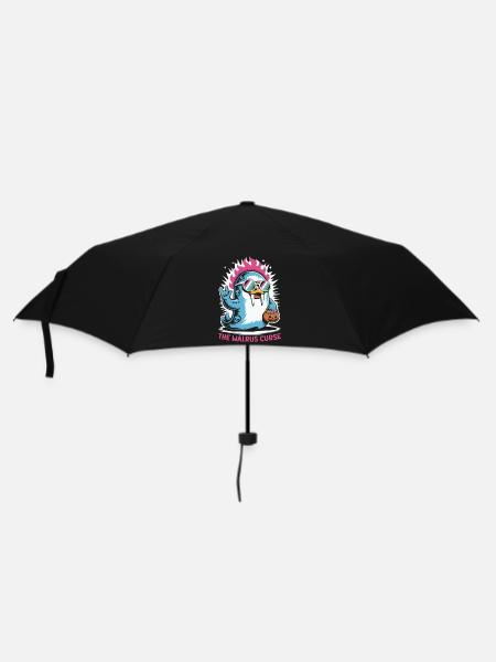 Walross Punk Rocker Halloween - Regenschirm (klein) - Schwarz