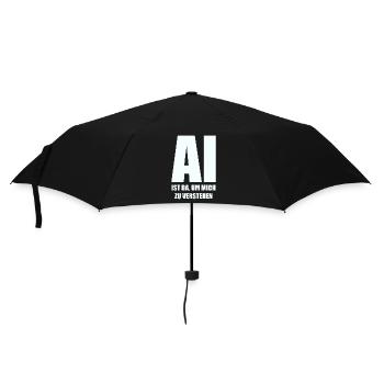 KI ist da, um mich zu verstehen - in weiß - Regenschirm (klein) - Schwarz - Vorne