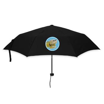 Leguan Eidechse Leguane Geschenke - Regenschirm (klein) - Schwarz - Vorne