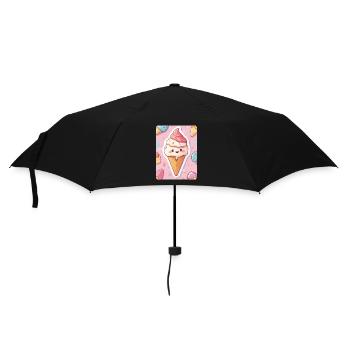 Eiscreme - Regenschirm (klein) - Schwarz - Vorne