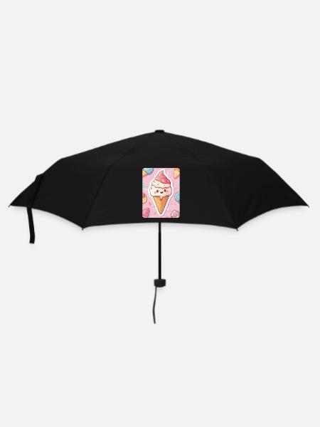 Eiscreme - Regenschirm (klein) - Schwarz