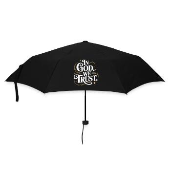 In God We Trust Design - Regenschirm (klein) - Schwarz - Vorne
