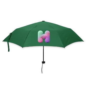Lettre H en aspect fourrure pastel et dégradé de couleurs - Parapluie standard - vert bouteille - Devant